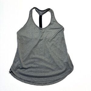 Old Navy Women's Active Go-Dry Workout Tank Top Gray Semi-Fitted Size Medium